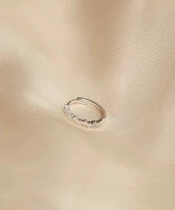 Astrid & Miyu Cluster Hoop 11.5mm In Silver Earrings 7 Astrid & Miyu Cluster Hoop 11.5mm In Silver Earrings