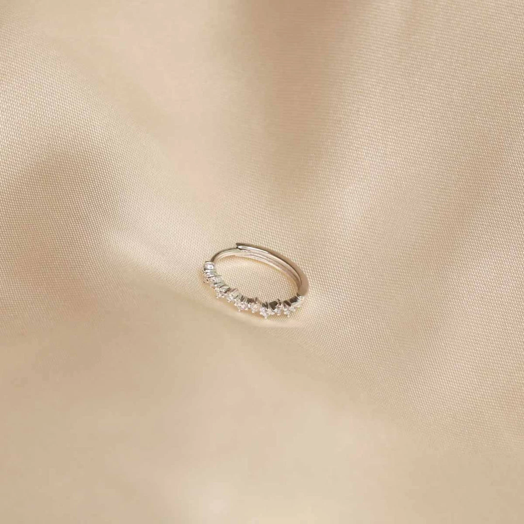 Astrid & Miyu Cluster Hoop 11.5mm In Silver Earrings 5 Astrid & Miyu Cluster Hoop 11.5mm In Silver Earrings