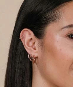 Astrid & Miyu Cluster Hoop 6.5mm In Rose Gold Earrings