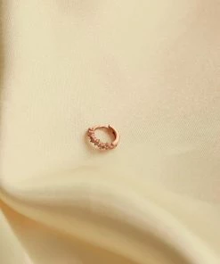 Astrid & Miyu Cluster Hoop 6.5mm In Rose Gold Earrings