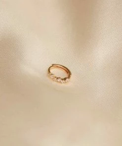 Astrid & Miyu Best Sellers Cluster Hoop 8mm In Gold 10 Astrid & Miyu Best Sellers Cluster Hoop 8mm In Gold