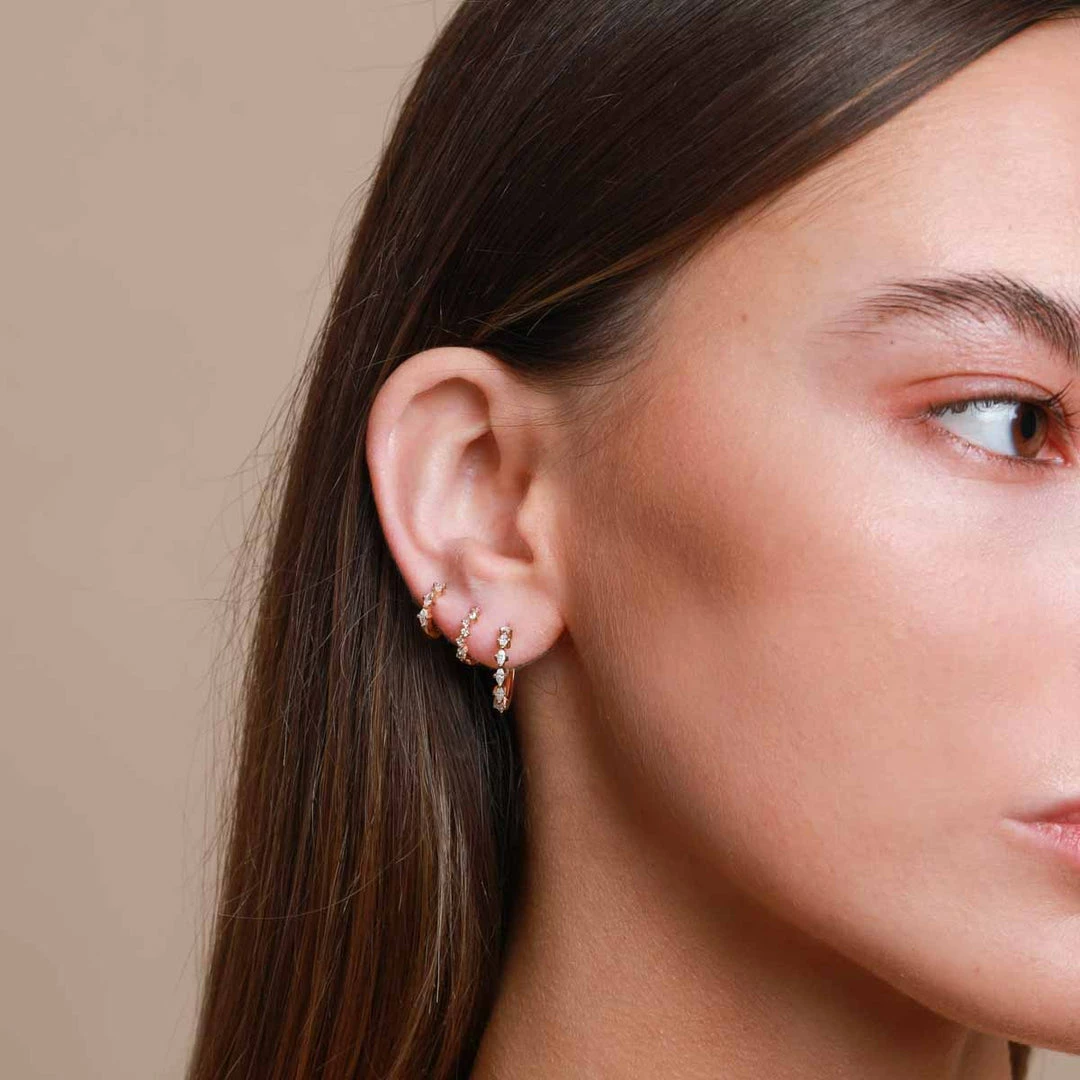 Astrid & Miyu Best Sellers Cluster Hoop 8mm In Gold 7 Astrid & Miyu Best Sellers Cluster Hoop 8mm In Gold