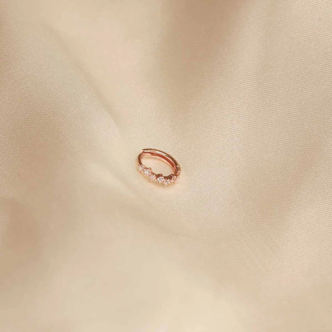 Astrid & Miyu Earrings Cluster Hoop 8mm In Rose Gold 5 Astrid & Miyu Earrings Cluster Hoop 8mm In Rose Gold