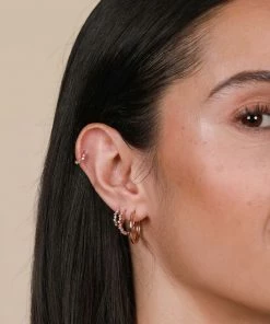 Astrid & Miyu Earrings Cluster Hoop 8mm In Rose Gold 11 Astrid & Miyu Earrings Cluster Hoop 8mm In Rose Gold