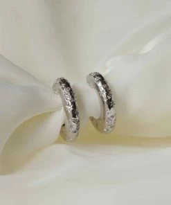 Astrid & Miyu Cosmic Dome Hoops In Silver 8 Astrid & Miyu Cosmic Dome Hoops In Silver