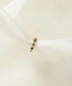 Astrid & Miyu Best Sellers Cosmic Emerald Hoop 6.5mm In Gold