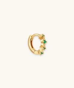 Astrid & Miyu Best Sellers Cosmic Emerald Hoop 6.5mm In Gold