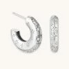 Astrid & Miyu Cosmic Dome Hoops In Silver