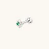 Astrid & Miyu Cosmic Emerald Barbell In Silver