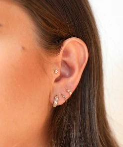 Astridandmiyu Jewelled Star Barbell In Gold