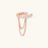 Astrid & Miyu Earrings Crystal Chain Ear Cuff In Rose Gold