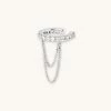 Astrid & Miyu Earrings Crystal Chain Ear Cuff In Silver