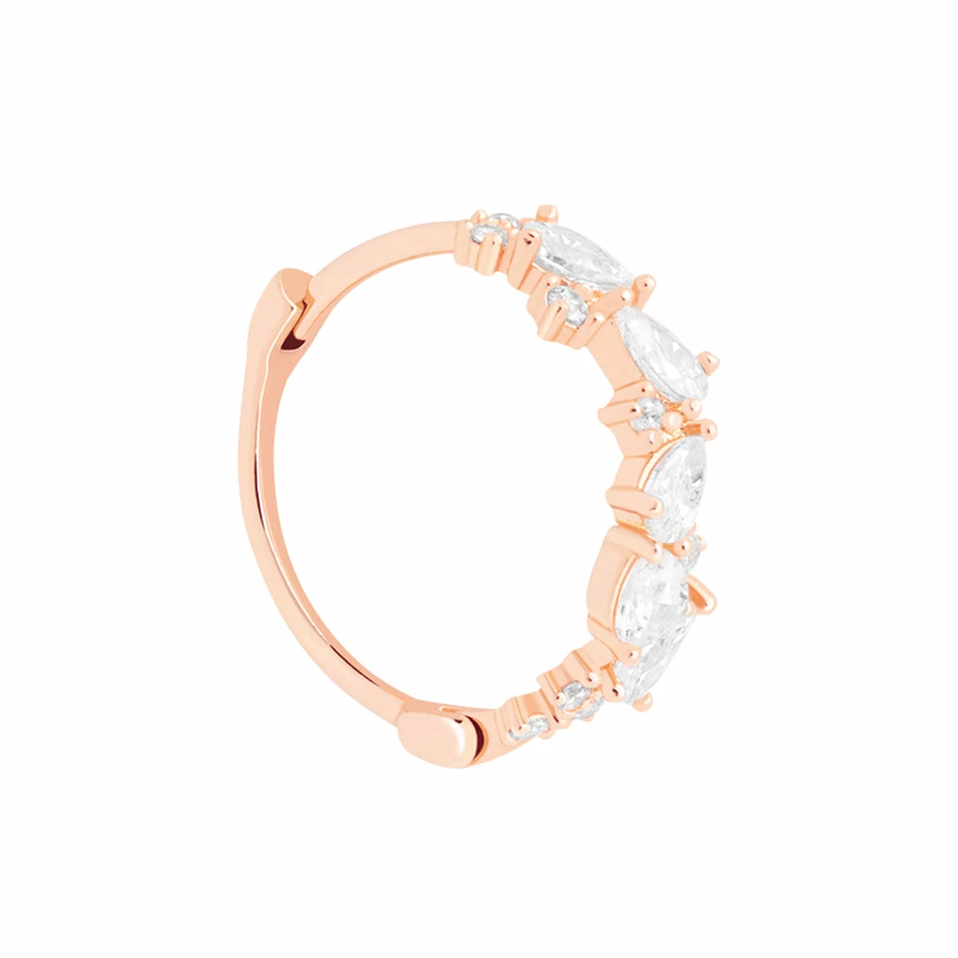 Astrid & Miyu Sale Teardrop Gem Conch Hoop In Rose Gold 3 Astrid & Miyu Sale Teardrop Gem Conch Hoop In Rose Gold