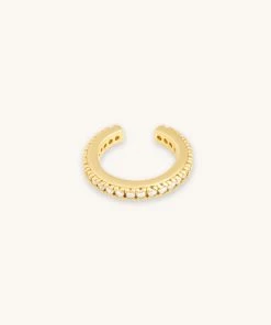 Astrid & Miyu Crystal Ear Cuff In Gold Earrings