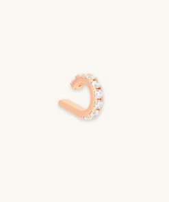 Astrid & Miyu Sale Mini Wishbone Ear Cuff In Rose Gold