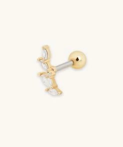 Astridandmiyu Crystal Barbell In Gold Best Sellers