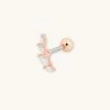 Astridandmiyu Crystal Barbell In Rose Gold