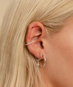Astrid & Miyu Crystal Ear Cuff In Silver Earrings 12 Astrid & Miyu Crystal Ear Cuff In Silver Earrings