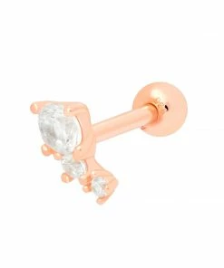 Astridandmiyu Crystal & Double Stone Barbell In Rose Gold Sale