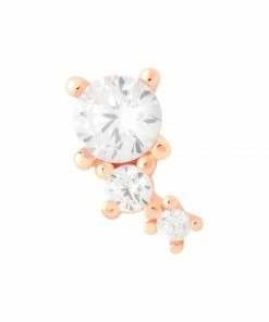 Astridandmiyu Crystal & Double Stone Barbell In Rose Gold Sale
