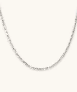 Astrid & Miyu Curb Chain Necklace In Silver