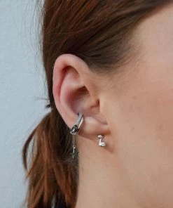 Astridandmiyu Sale Curved Diamond Barbell In Silver