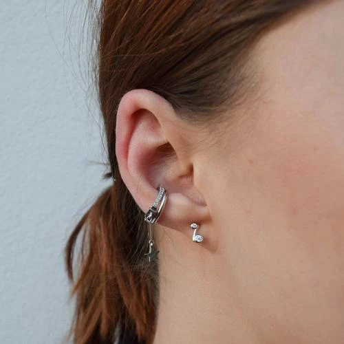 Astridandmiyu Sale Curved Diamond Barbell In Silver 4 Astridandmiyu Sale Curved Diamond Barbell In Silver