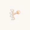 Astridandmiyu Curved Crystal Barbell In Rose Gold