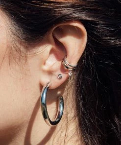 Astridandmiyu Dainty Halo Diamond Barbell In Silver Sale