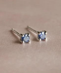 Astrid & Miyu Birthstone Earrings December Birthstone Stud Earrings In Silver With Tanzanite CZ 7 Astrid & Miyu Birthstone Earrings December Birthstone Stud Earrings In Silver With Tanzanite CZ
