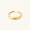 Astrid & Miyu Rings Essential Dome Ring In Gold 1 Astrid & Miyu Rings Essential Dome Ring In Gold