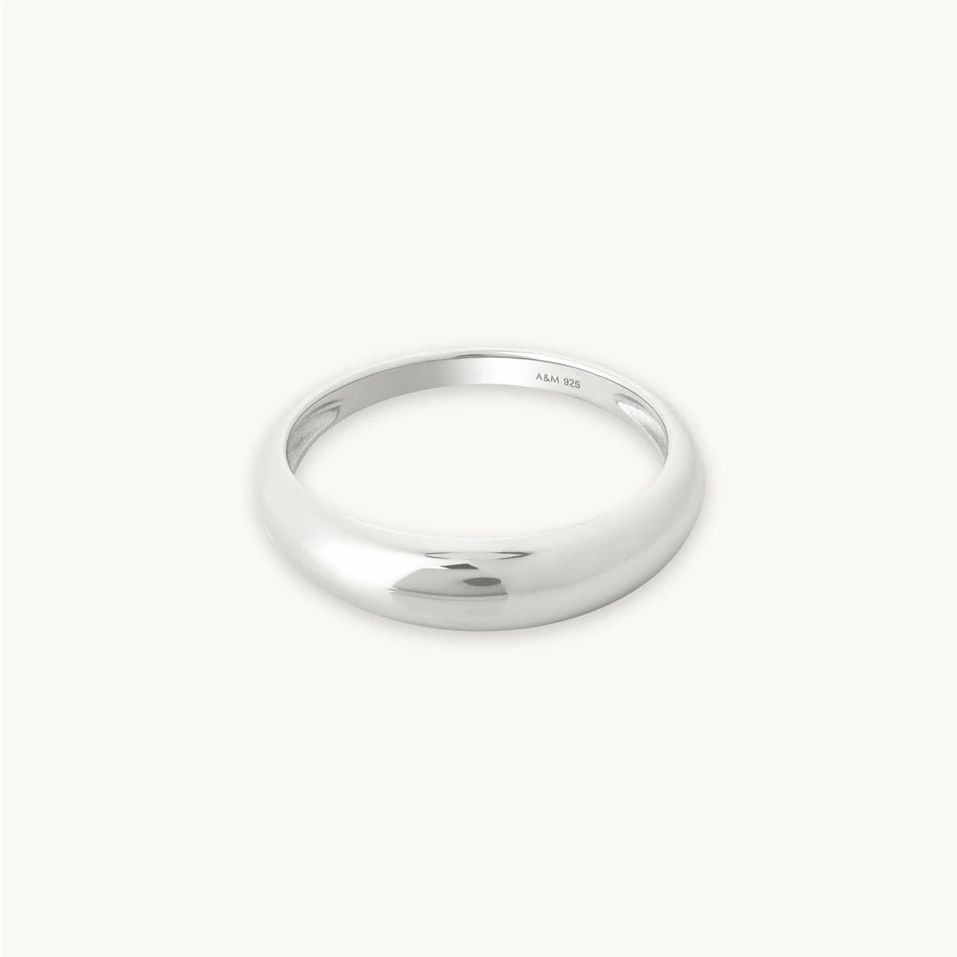 Astrid & Miyu Essential Dome Ring In Silver Rings 3 Astrid & Miyu Essential Dome Ring In Silver Rings