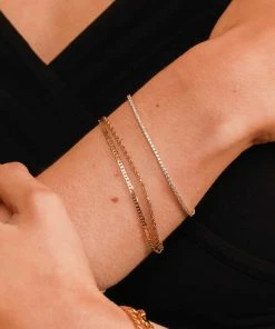 Astrid & Miyu Duo Chain Bracelet In Gold