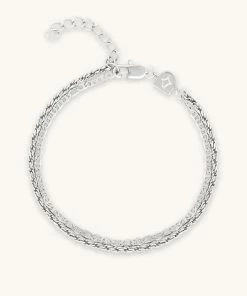 Astrid & Miyu Duo Chain Bracelet In Silver Bracelets