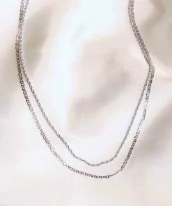 Astrid & Miyu Duo Chain Necklace In Silver Best Sellers