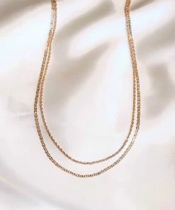 Astrid & Miyu Duo Chain Necklace In Gold 7 Astrid & Miyu Duo Chain Necklace In Gold