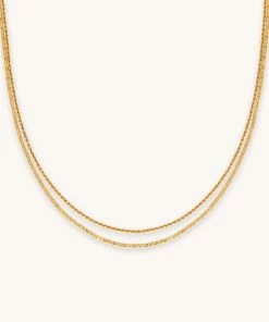 Astrid & Miyu Duo Chain Necklace In Gold