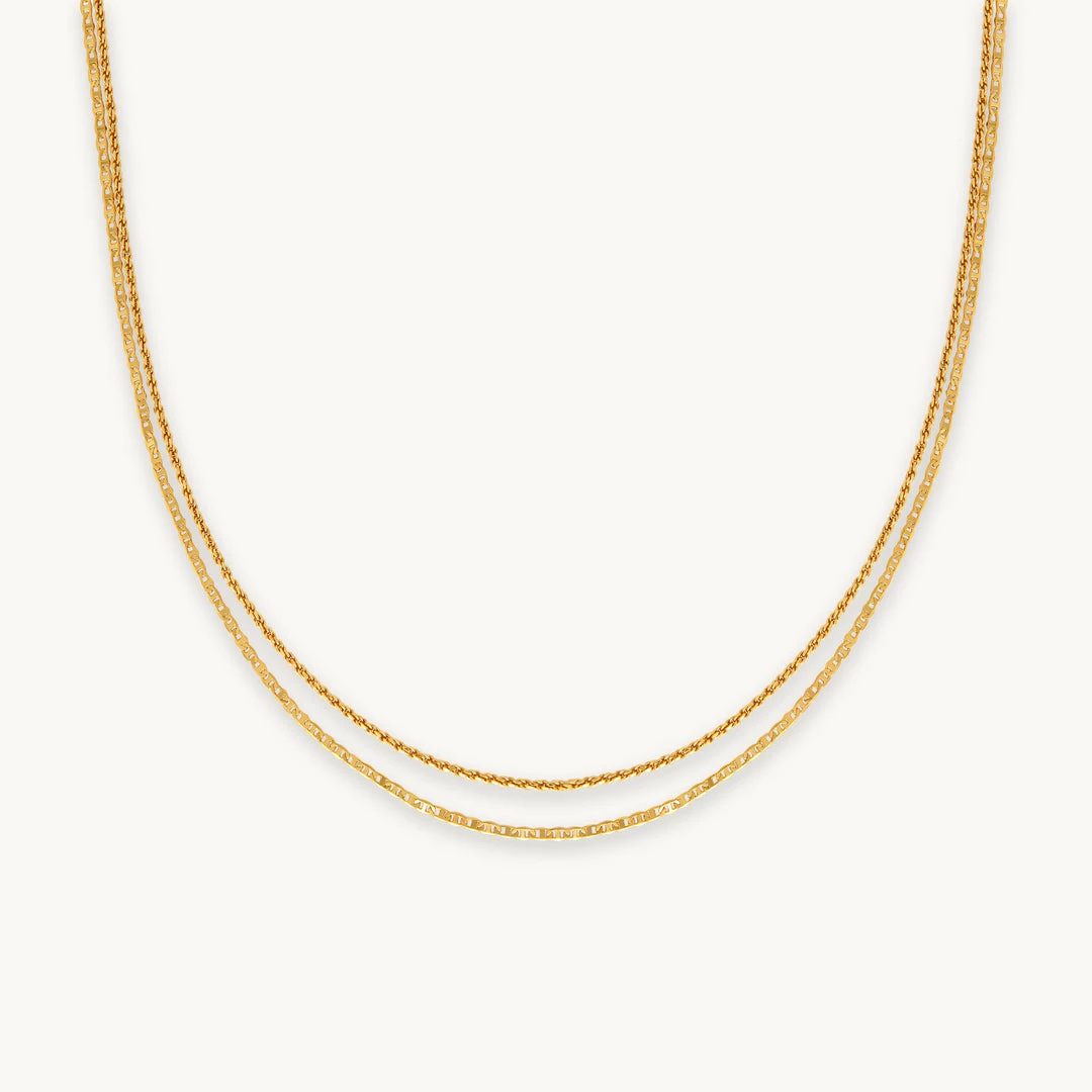 Astrid & Miyu Duo Chain Necklace In Gold 3 Astrid & Miyu Duo Chain Necklace In Gold