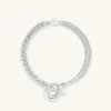 Astrid & Miyu Bracelets Duo T-Bar Bracelet In Silver