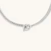 Astrid & Miyu Duo T-Bar Necklace In Silver 2 Astrid & Miyu Duo T-Bar Necklace In Silver
