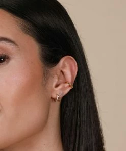 Astrid & Miyu Earrings Duo Aquamarine Huggies In Silver