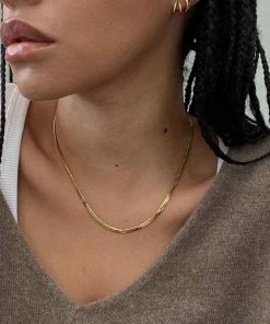 Astrid & Miyu Snake Chain Necklace In Gold Necklaces