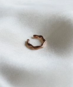 Astrid & Miyu Earrings Elemental Ear Cuff In Rose Gold