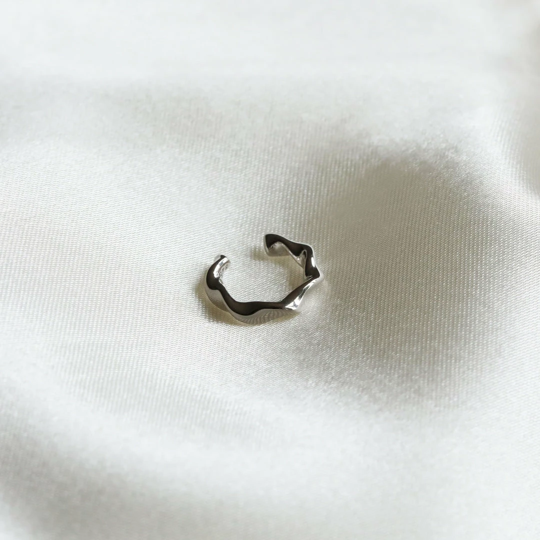 Astrid & Miyu Earrings Elemental Ear Cuff In Silver 5 Astrid & Miyu Earrings Elemental Ear Cuff In Silver