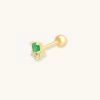Astridandmiyu Emerald & Crystal Barbell In Gold 2 Astridandmiyu Emerald & Crystal Barbell In Gold