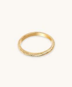 Astridandmiyu Etched Band Ring In Gold Sale