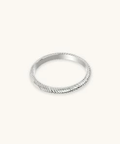 Astridandmiyu Sale Etched Band Ring In Silver