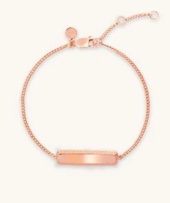 Astridandmiyu Etched ID Bracelet In Rose Gold