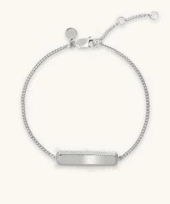 Astridandmiyu Etched ID Bracelet In Silver