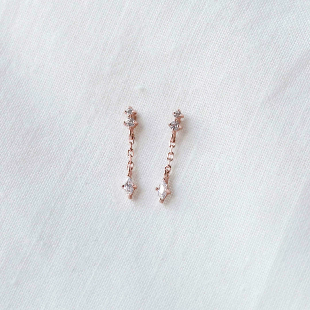 Astrid & Miyu Sale Ethereal Chain Stud Earrings In Rose Gold 5 Astrid & Miyu Sale Ethereal Chain Stud Earrings In Rose Gold